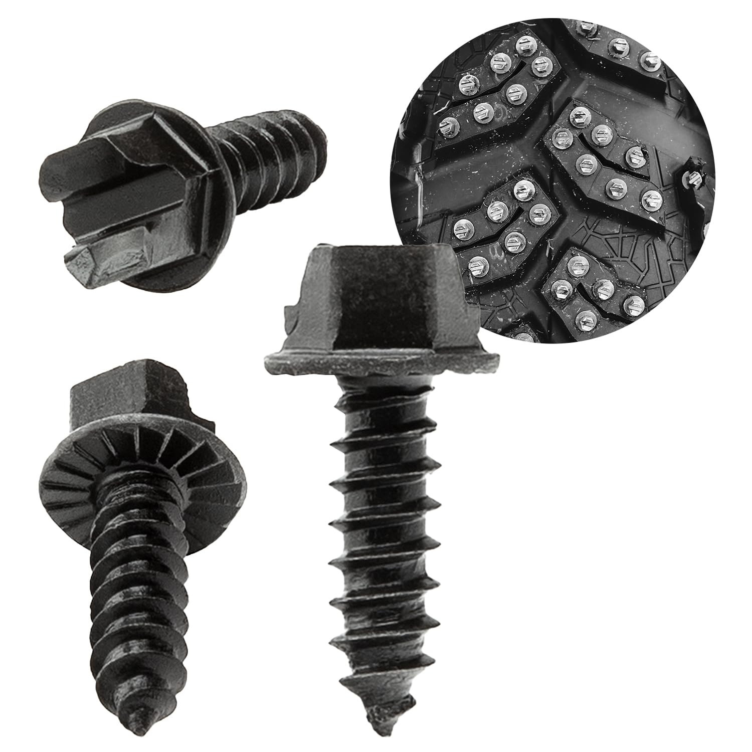 3/8 250 Pack (#8)- Winter Ice & Snow Tire Heavy Duty Studs Spikes for Motorcycl