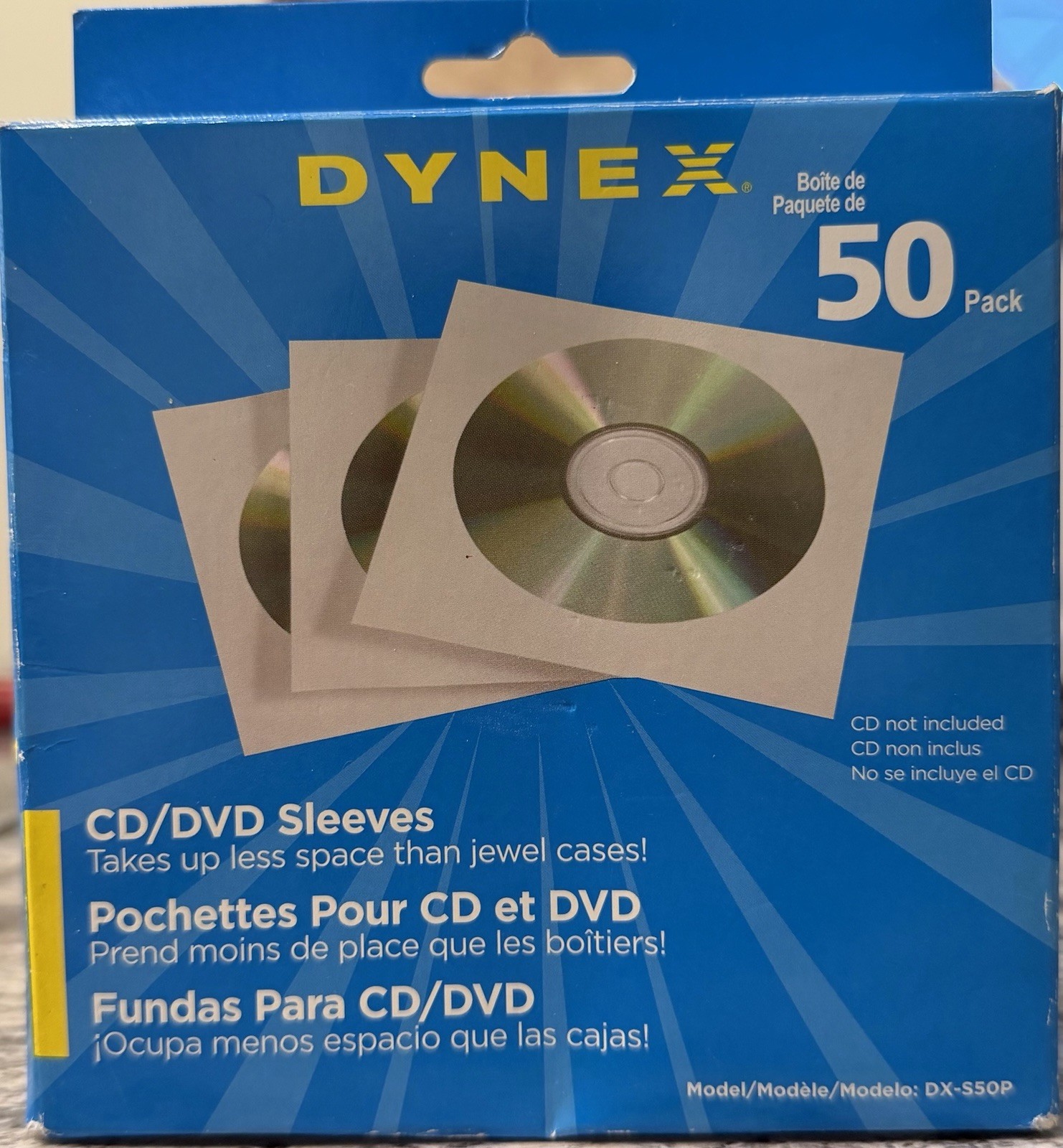 Dynex 50 Pack Cd/Dvd Sleeves- WHITE