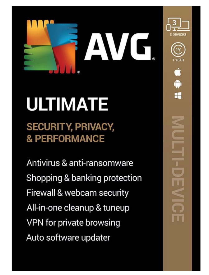 AVG Ultimate Security 2024 3 Devices 1 Year New Retail Ships Fast 
