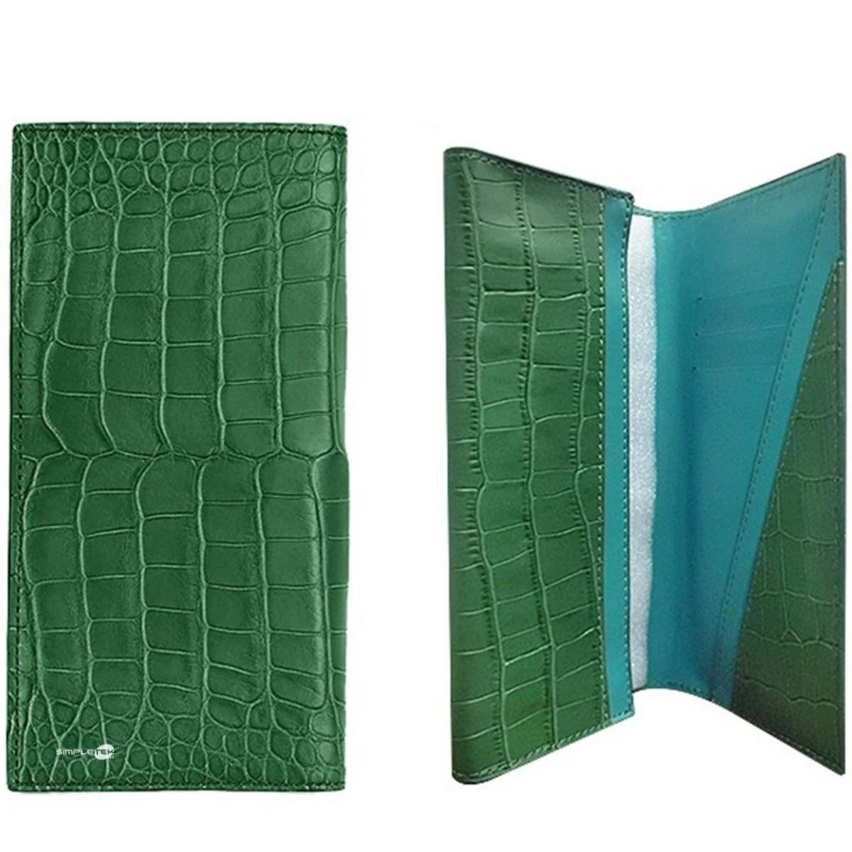 Credit Card Case Compatible With Signature Touch Green Alligator Cover 5.5"