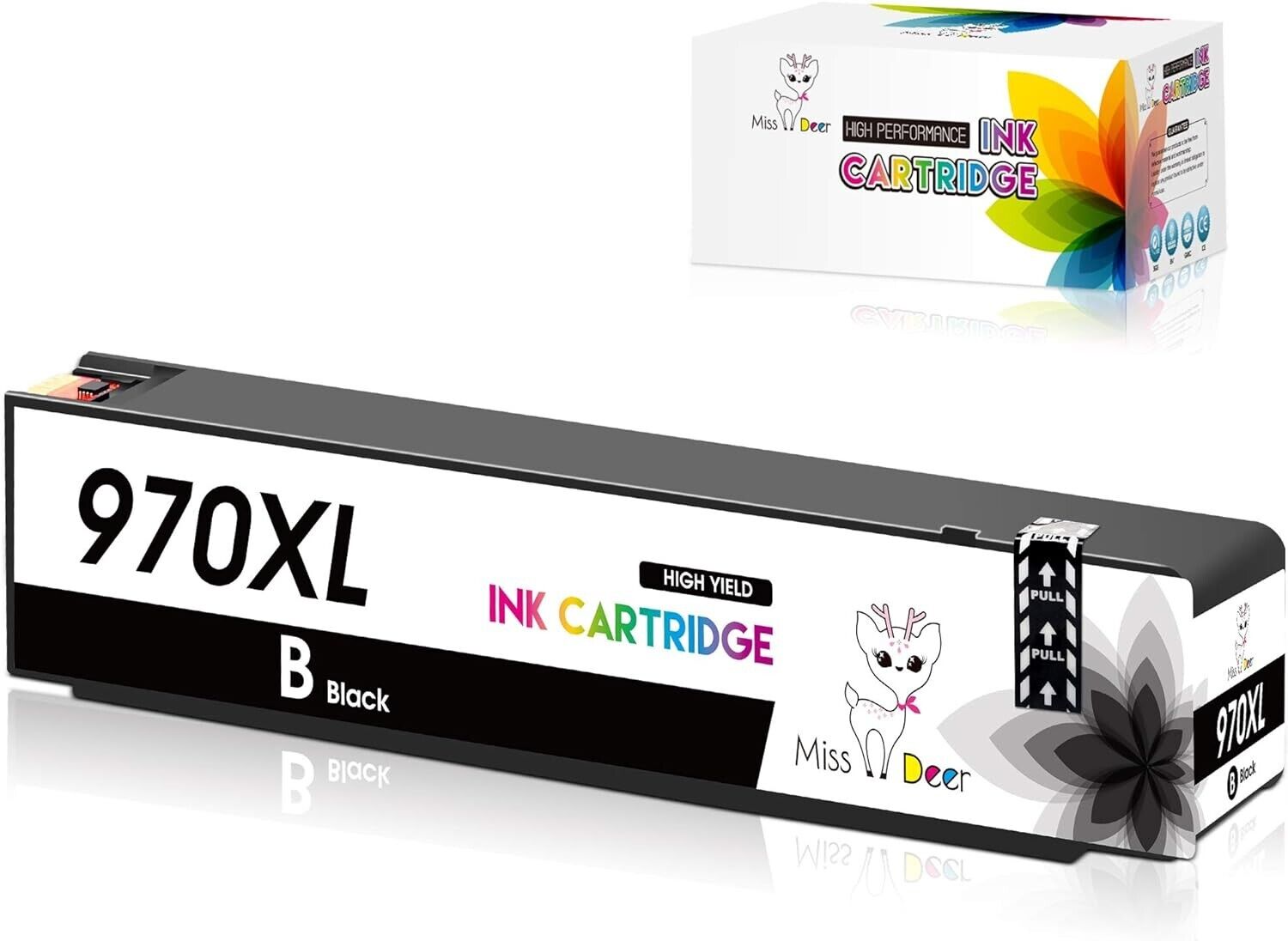 970XL Black Compatible Ink Cartridge Replacement for HP 970 970 XL Ink-Miss Deer