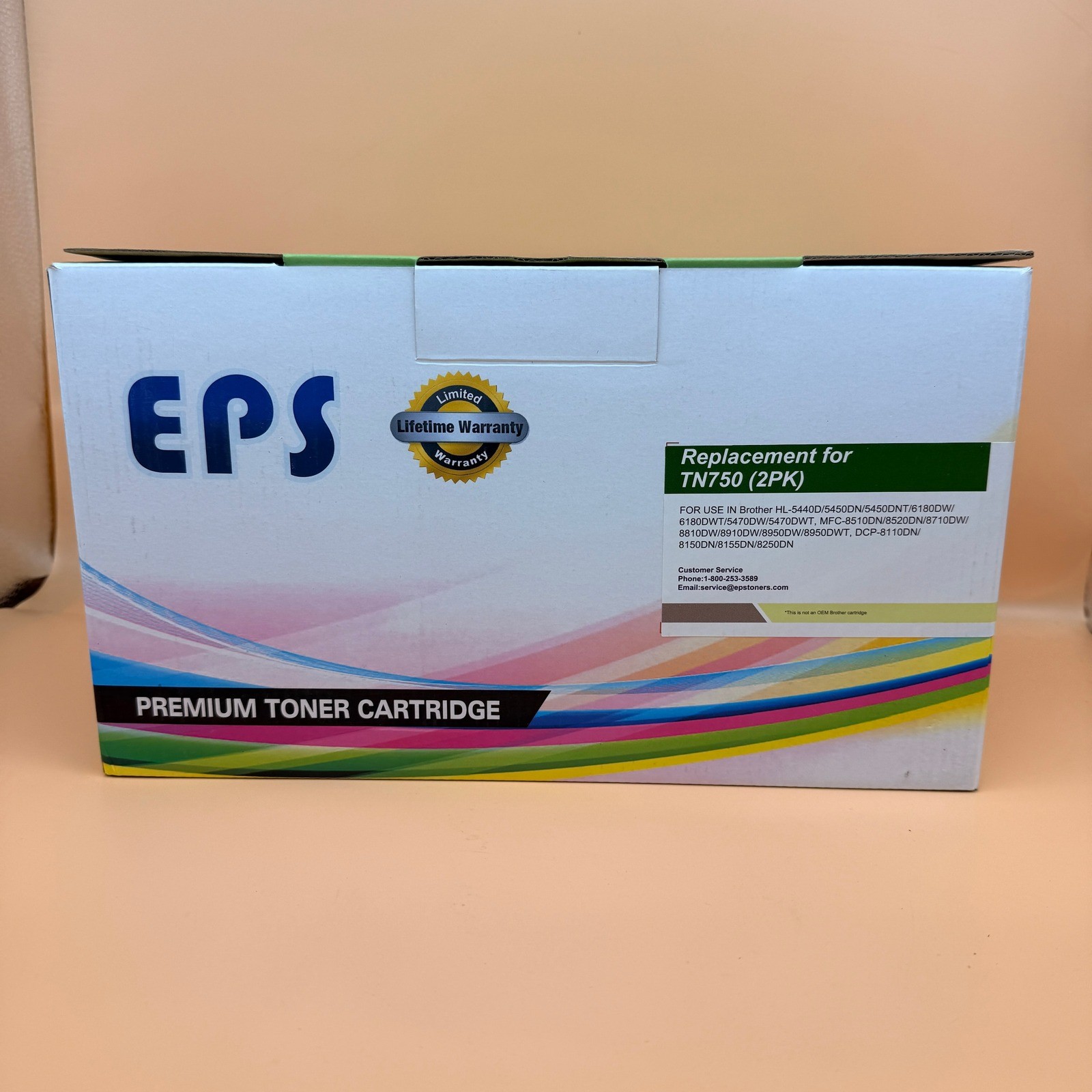 Pack of 2 EPS Premium Toner Cartridge Replacement For TN750 EXP 10/2027 for Brot