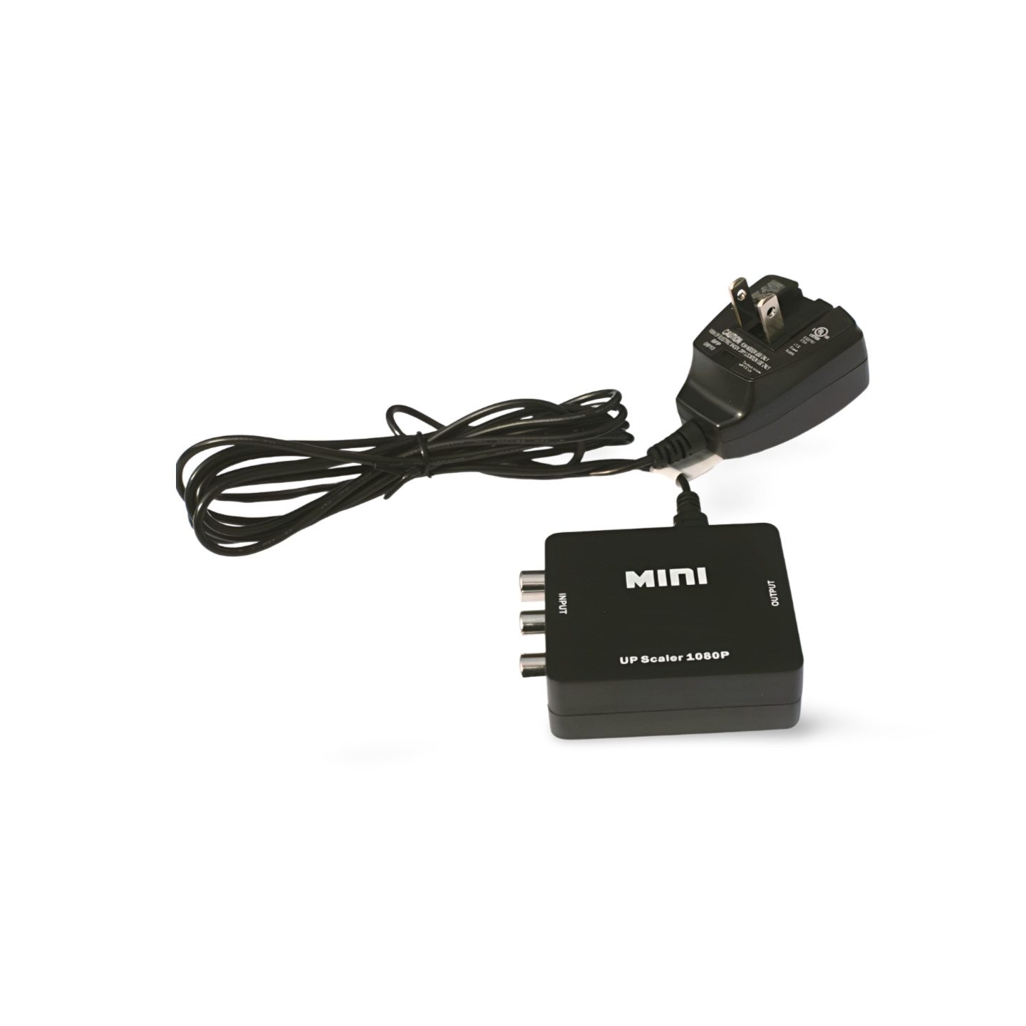 Composite RCA to HDMI Adapter Box Up Scaler 1080P with Power Supply - Black