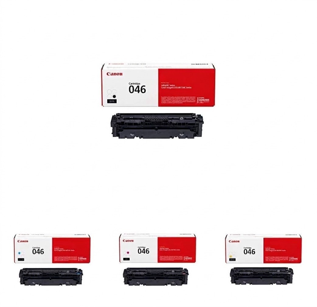 Canon 046 Genuine OEM CMYK Toner Cartridge Set 4-Pack, Standard Yield, New
