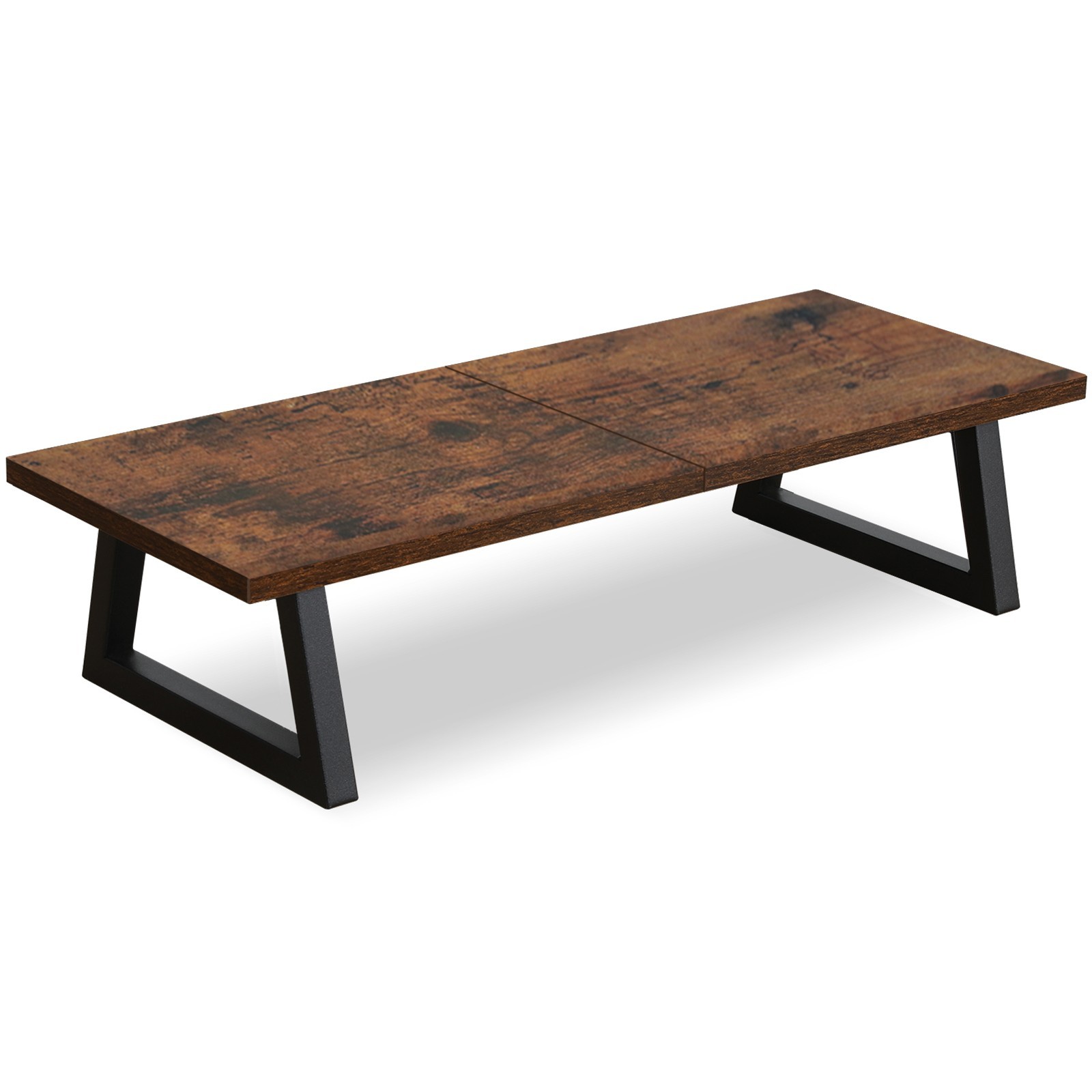 24 inch Monitor Riser for Desk, Wood & Steel Computer/TV Stand Brown.