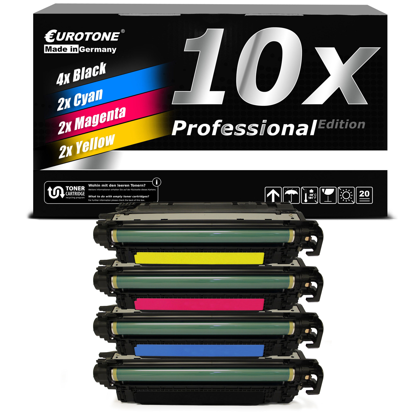 10x Eurotone per Cartridge XXL F Hpecolor Laserjet Enterprise M-553-dn M-552-dn