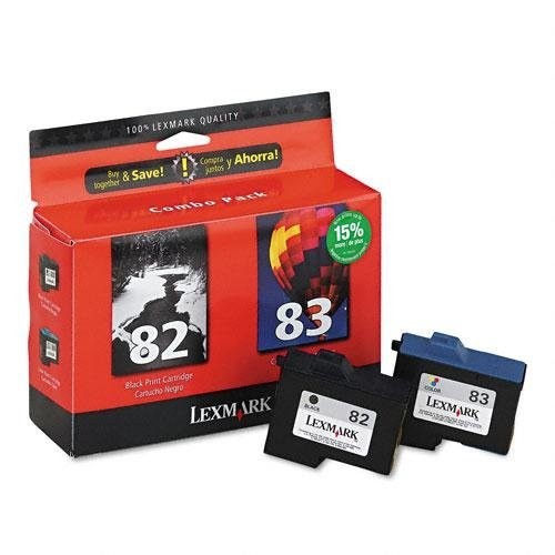 2 NEW Genuine Factory Sealed Lexmark 82 Black 83 Color Inkjet Cartridges