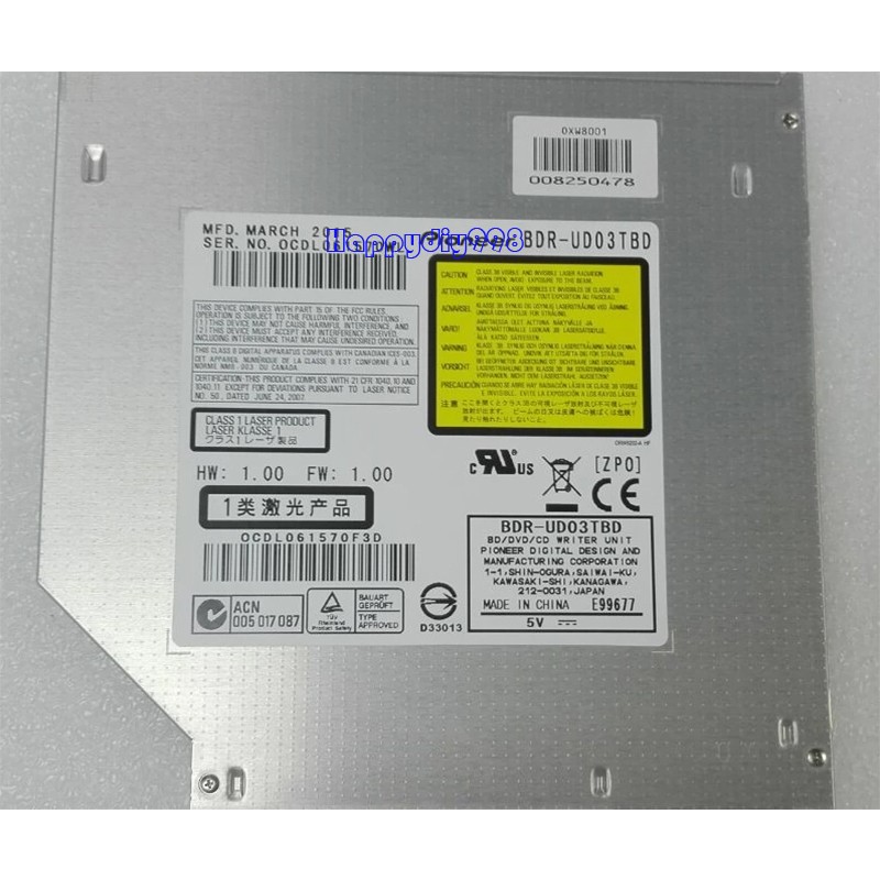 9.5mm Tray Load BDR-UD03 BDR-UD03TBD Blue-ray Disc Burner