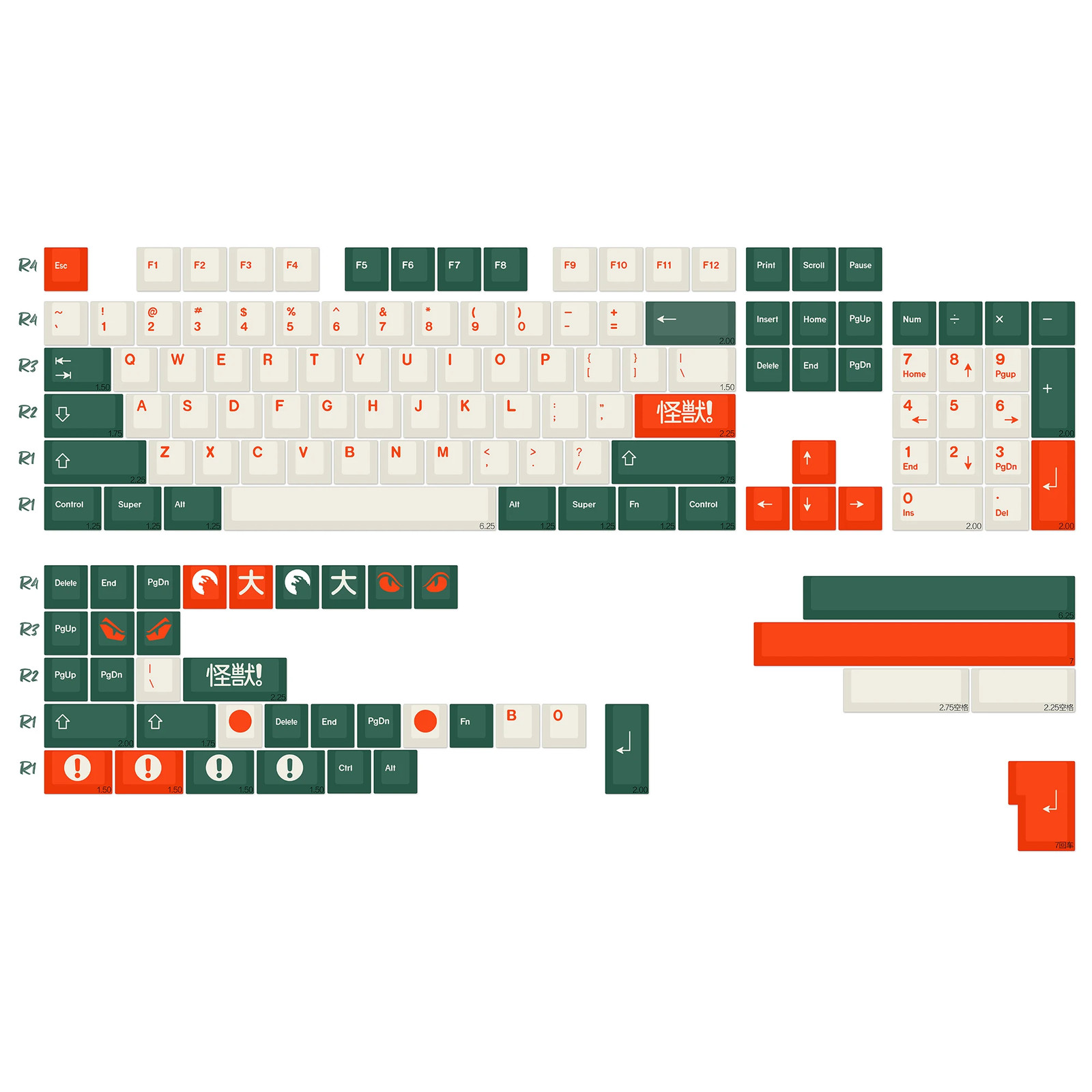 KBDiy GMK Style Yeeti PBT Keycaps Cherry Profile 143-Key Set Mechanical Keyboard