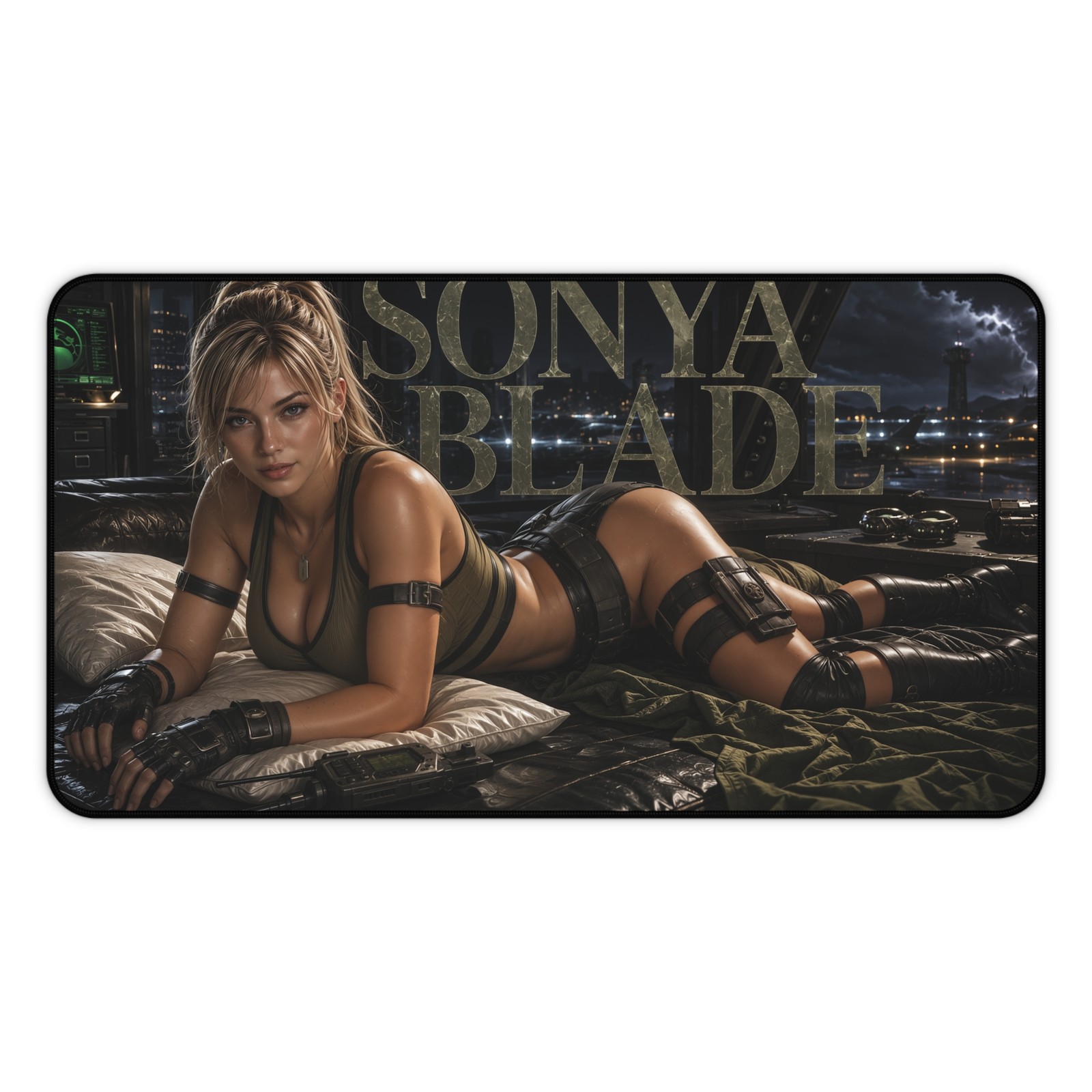 Mortal Kombat Sonya Blade Mouse Pad, Extended Gaming Desk Mat