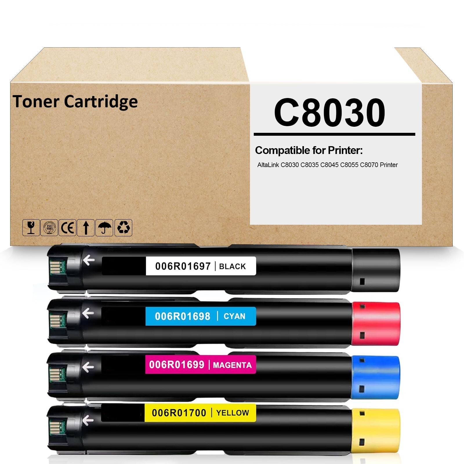 4 Pack C8030 Toner Cartridge Compatible for AltaLink C8030 C8035 C8045 C8055