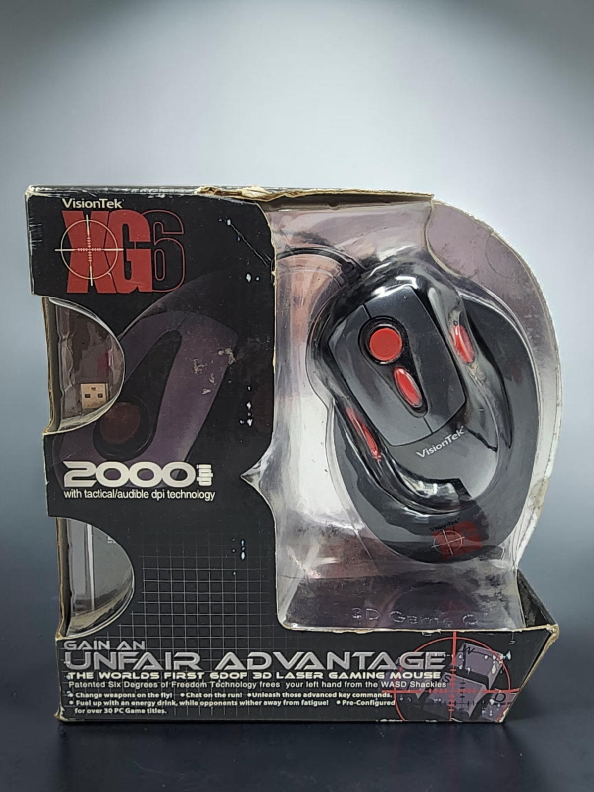 Vintage VisionTek XG6 Laser Gaming Mouse Unused 2006 Original Box