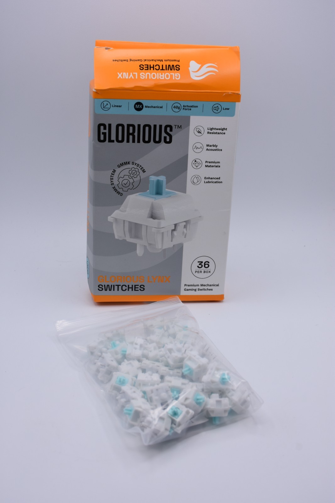Glorious Lynx Linear Mechanical Switches 36 Pack 40g MX Open Box