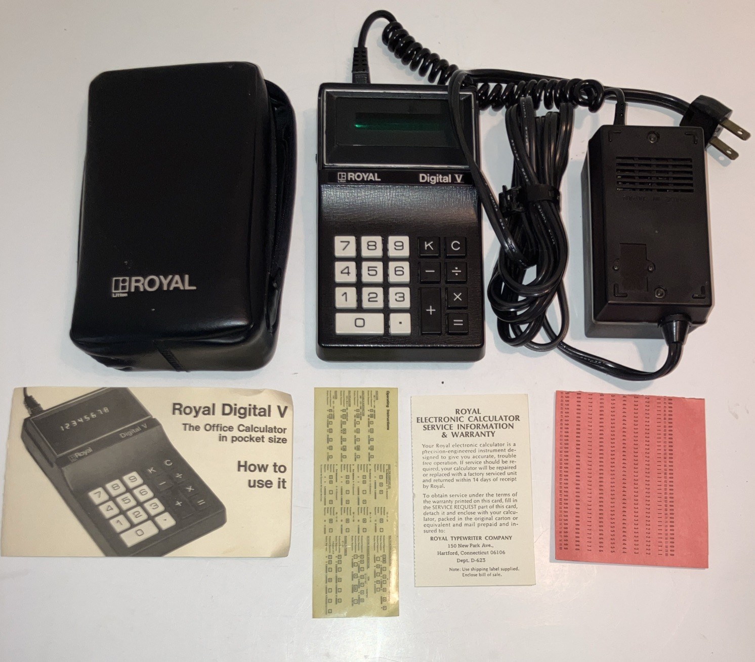 VTG Litton Royal Digital V Calculator w/Charger, Manual, Case RARE TESTED/WORKS