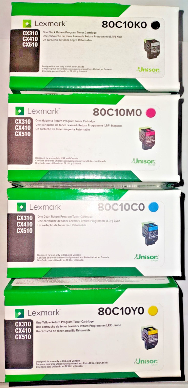 Lexmark CX310/410/510 CMYK MULTIPACK  (80C10K0, 80C10C0, 80C10M0, 80C10Y0)