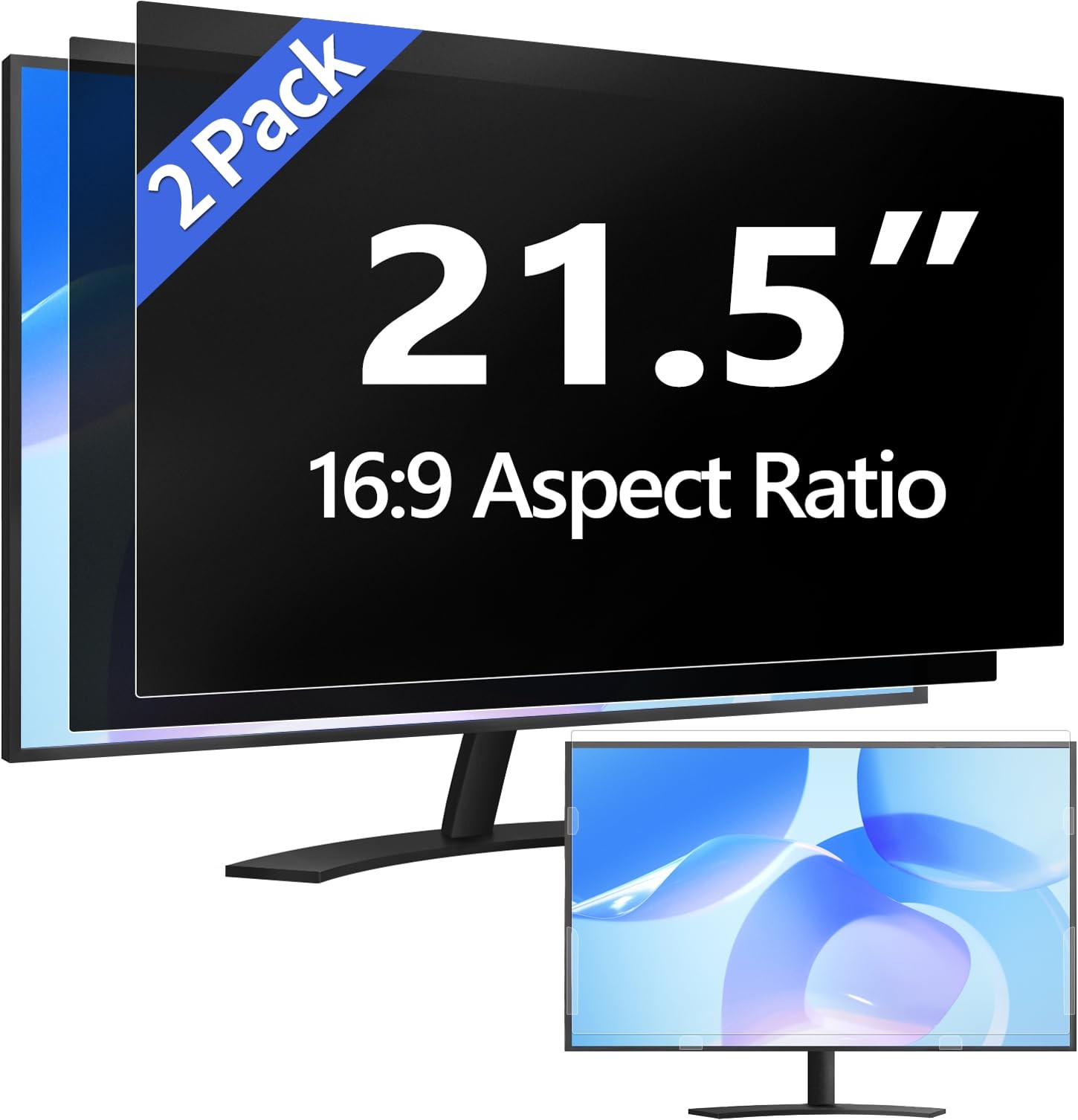 [2 Pack] Easges 21.5 Inch Computer Privacy Screen Filter for 16:9 Aspect Ratio,
