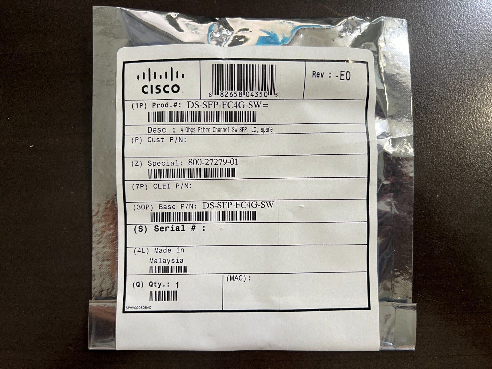Cisco DS-SFP-FC4G-SW 4Gbps Fibre Channel-SW SFP