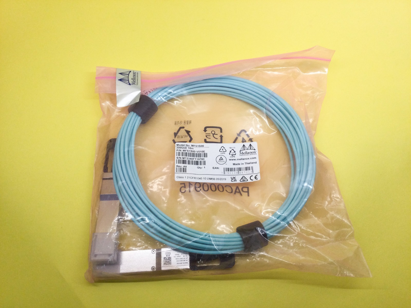 NVIDIA MELLANOX MFS1S00-V010E 10M AOC 200GBE cable New Sealed