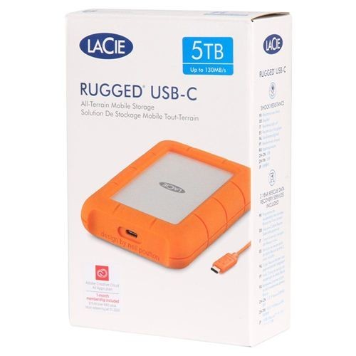 LaCie Rugged USB-C 5TB Portable Hard Drive