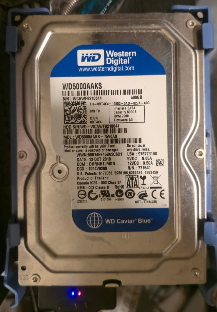 Western Digital Caviar SE 500GB Internal 7200RPM 3.5" (WD5000AAJS) HDD #001