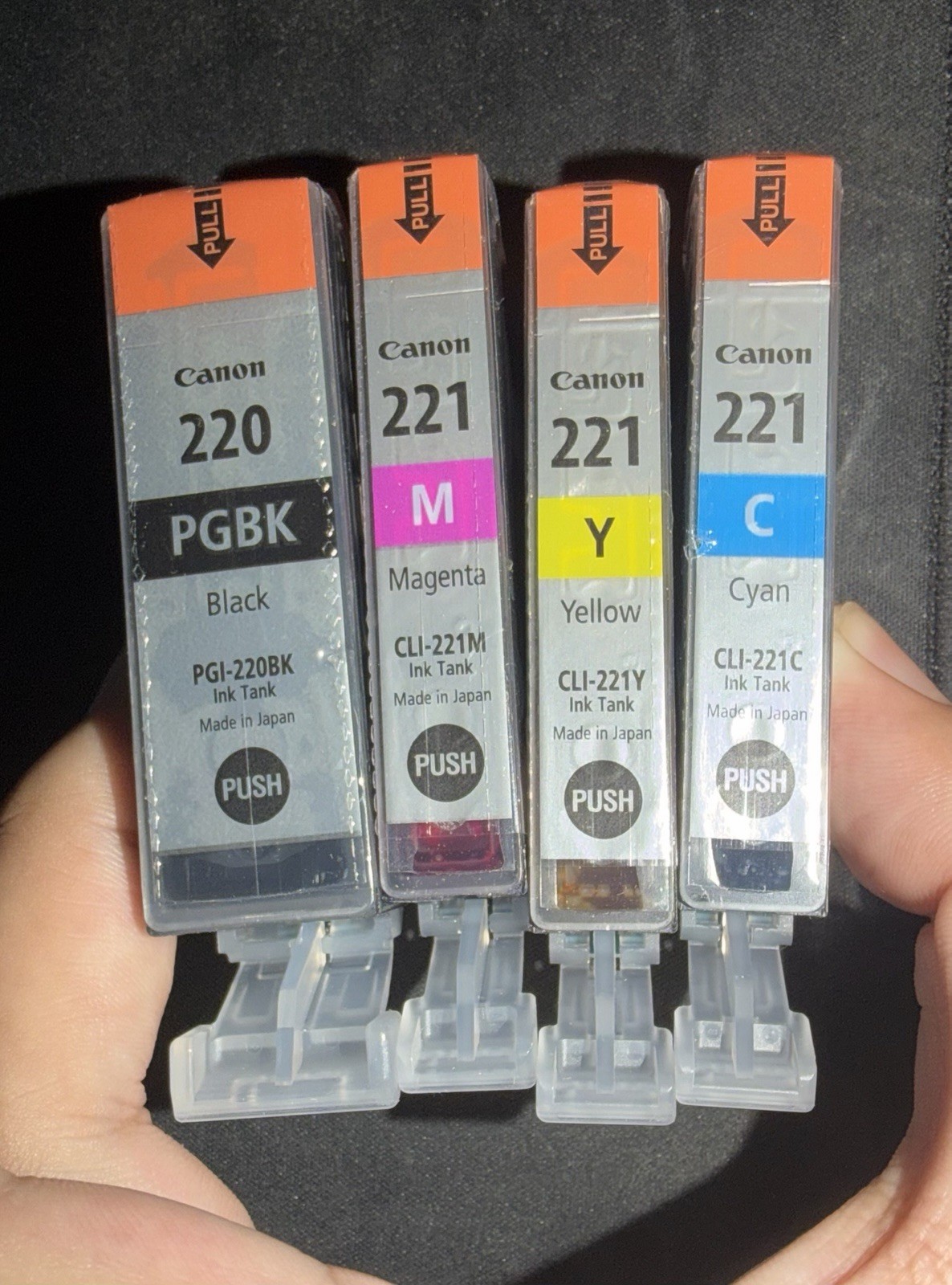 Genuine Canon PGI-220BK / CLI-221C,M,Y Ink & Photo Paper Combo Pack Sealed inks