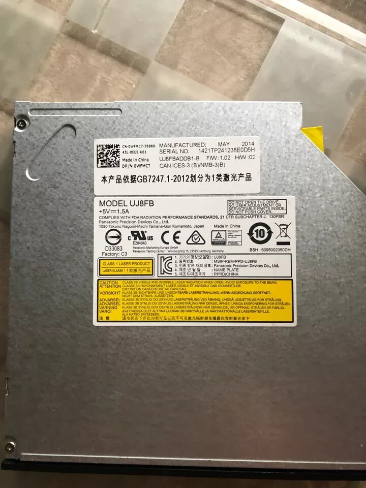 Lenovo IdeaPad S510p S300 S310 S320 S100 S110 CD/DVD Burner GUE0N UJ8FB