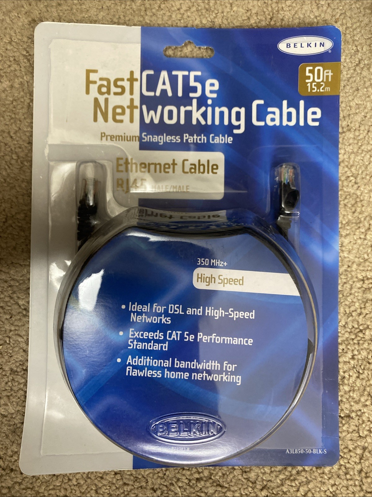 Belkin-cables Belkin FastCAT 5e Patch Cable, Black, Snagless, 50ft
