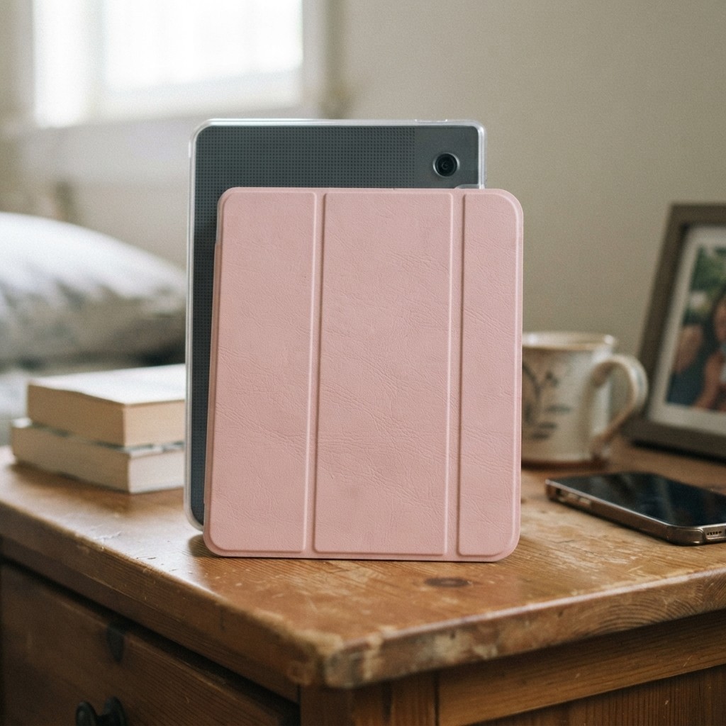 Pink Transparent Case for 7" Kobo Libra Colour 2024 - Auto Sleep/Wake Feature
