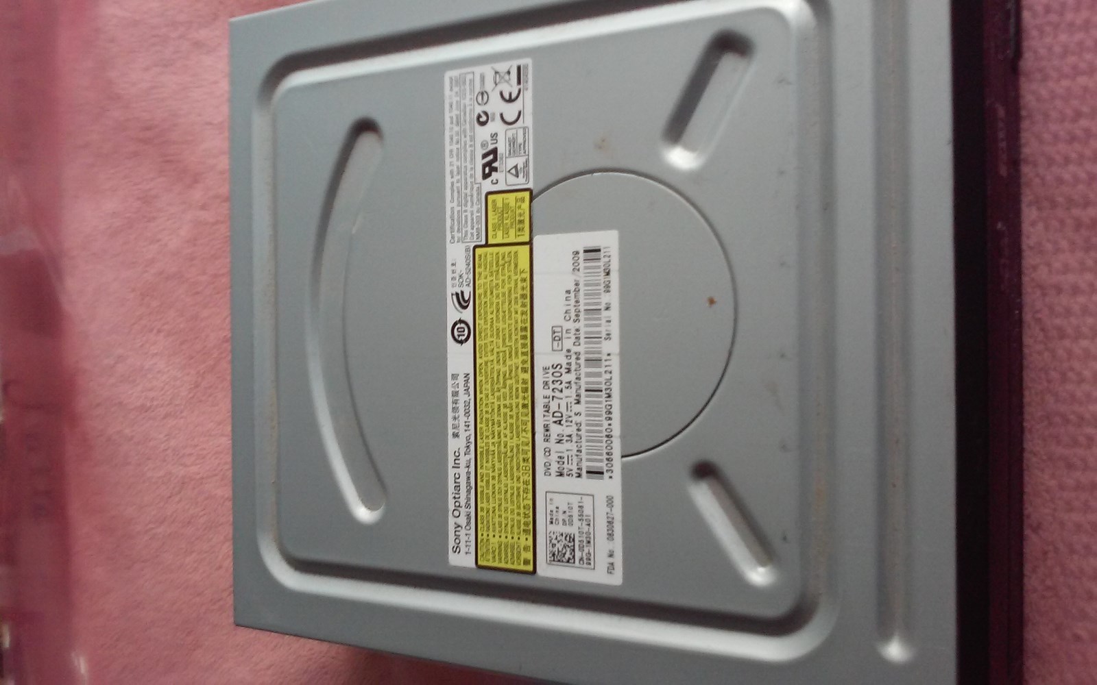 SONY MODEL AD-7230S DVD/CD REWRITABLE DRIVE SATA