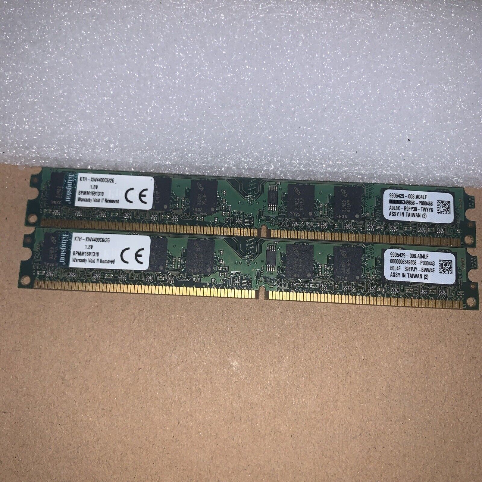 4GB (2 x 2GB) Kingston KTH-XW4400C6/2G PC2-6400U DDR2 LOW PROFILE Memory RAM