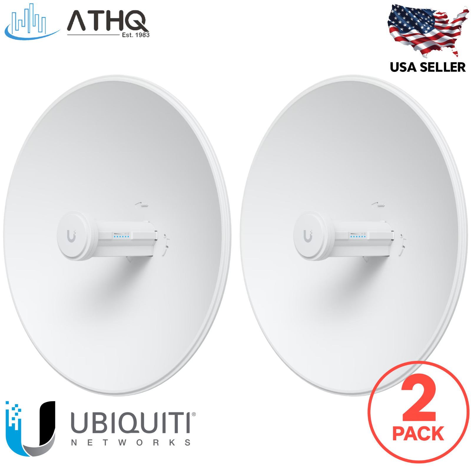 2 PACK Ubiquiti PBE-5AC-GEN2-5-US PowerBeam 5AC Gen2 25dBi 5GHz PtP Bridge NEW
