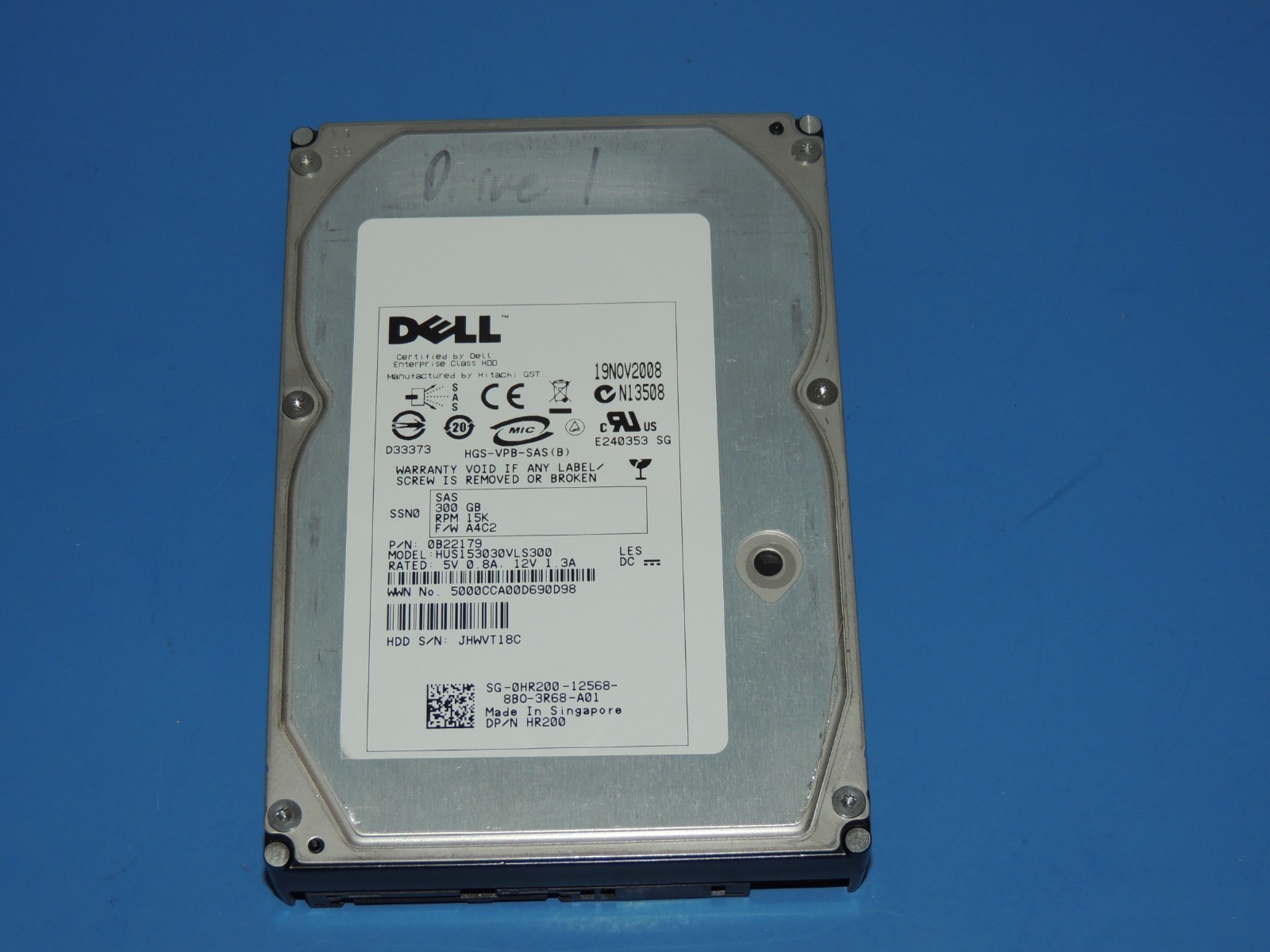 0B22179 GENUINE Dell PowerEdge 2900 SAS HUS153030VLS300  300GB