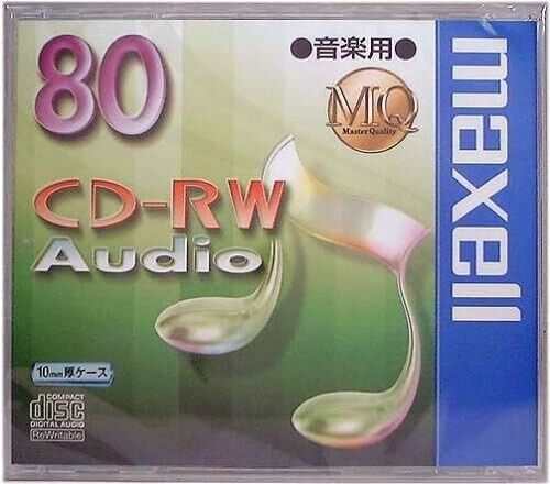 Maxell Blank CD-RW Digital Audio Music 80 minutes 1disc CDRWA80MQ.1TP 700MB JP