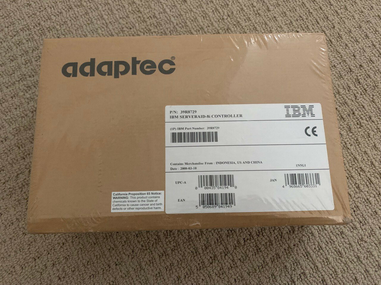 NEW 39R8729 IBM ServeRAID-8i SAS Controller 39R8729