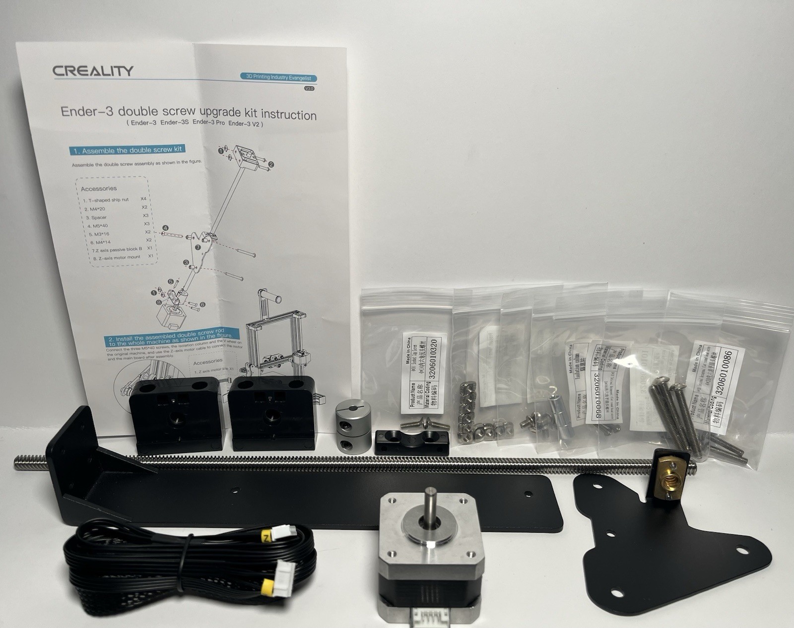 Creality 3D Official Printer Ender 3 Dual Z-axis Upgrade Kit with Lead Screw