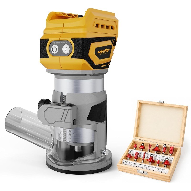 Brushless Wood Router Compatible with Dewalt 20V 60V Battery