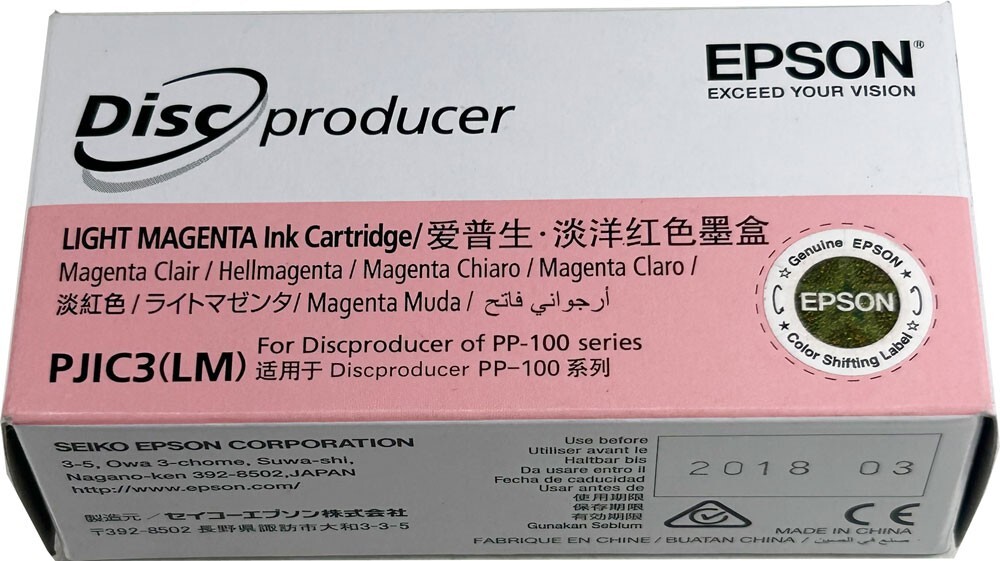 Genuine Epson Discproducer Light Magenta Ink PJIC3(LM) for PP-100 Series