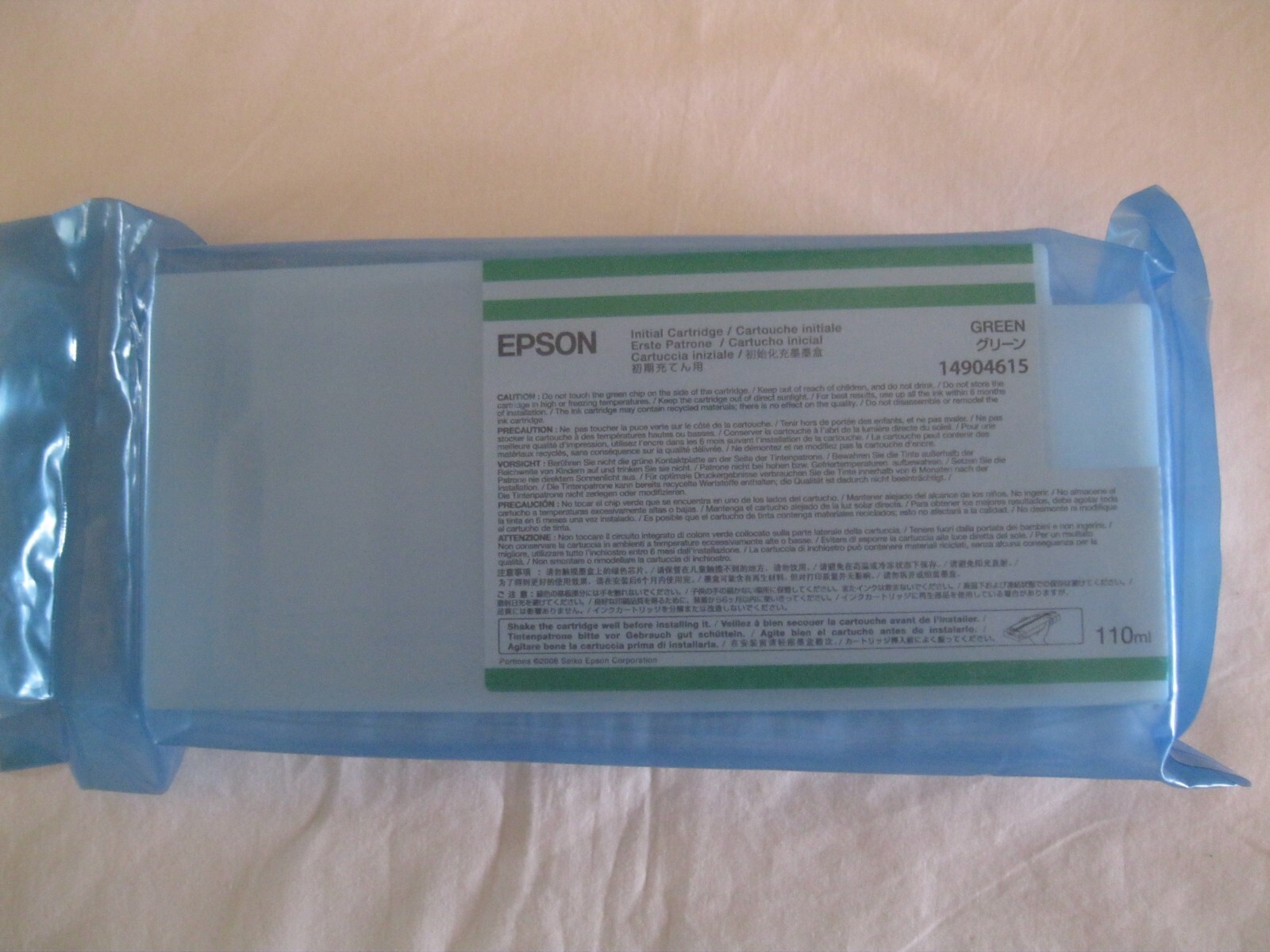 NEW GENUINE EPSON 14904615 INITIAL INK CARTRIDGE GREEN 110ML 7890 9890