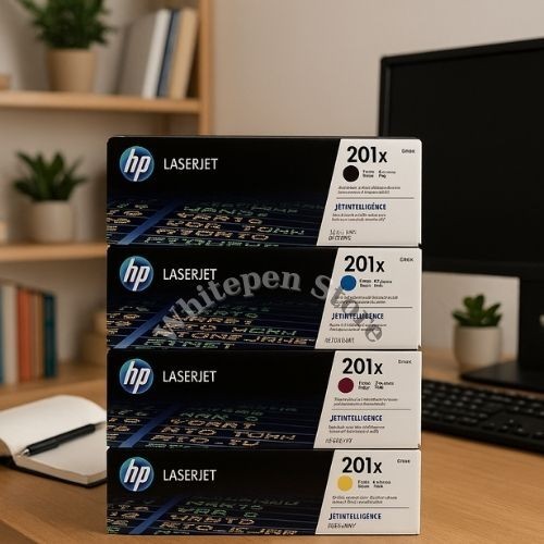 NEW HP 201X Black, Cyan, Magenta, Yellow High-yield Toner Cartridge Set – 4‑Pack