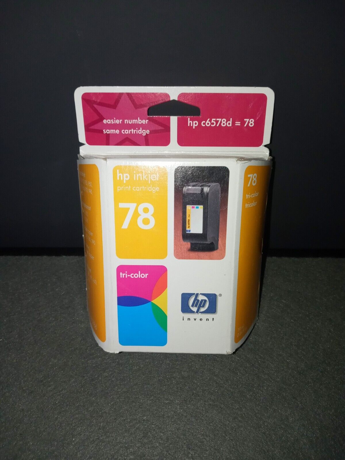HP c6578d InkJet 78 Combo Pack Cyan/Magenta/Yellow NEW Sealed Expired 2002