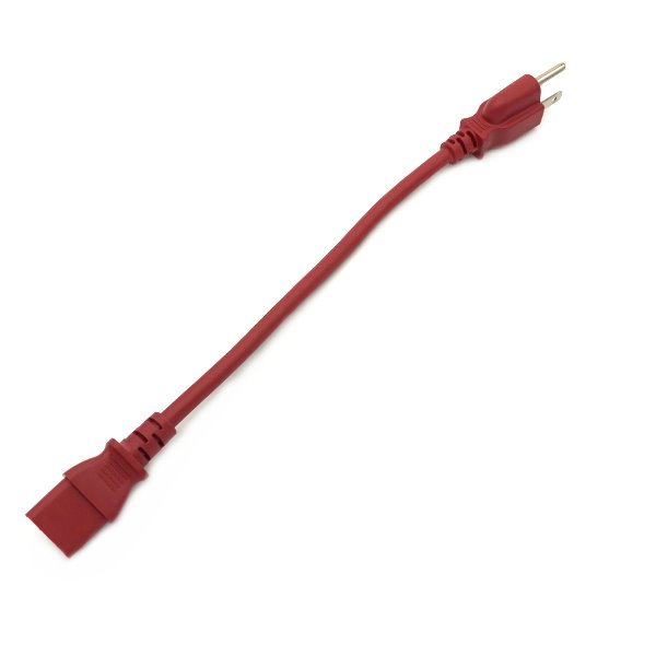 Red 1FT Universal 3 Prong AC Power Cord Cable 18AWG Computer Printer Monitor TV