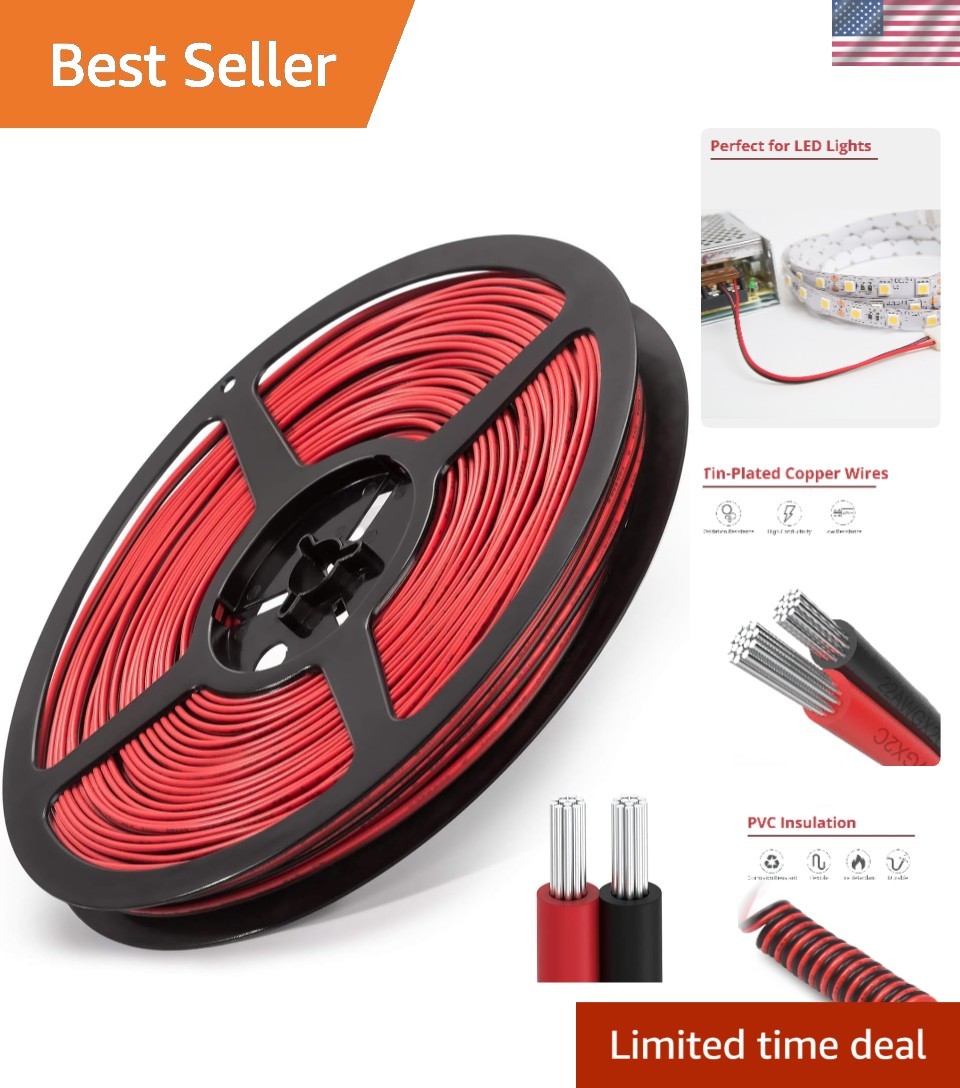 65.6ft 22AWG Low Voltage LED Extension Cord - Versatile Electrical Connection