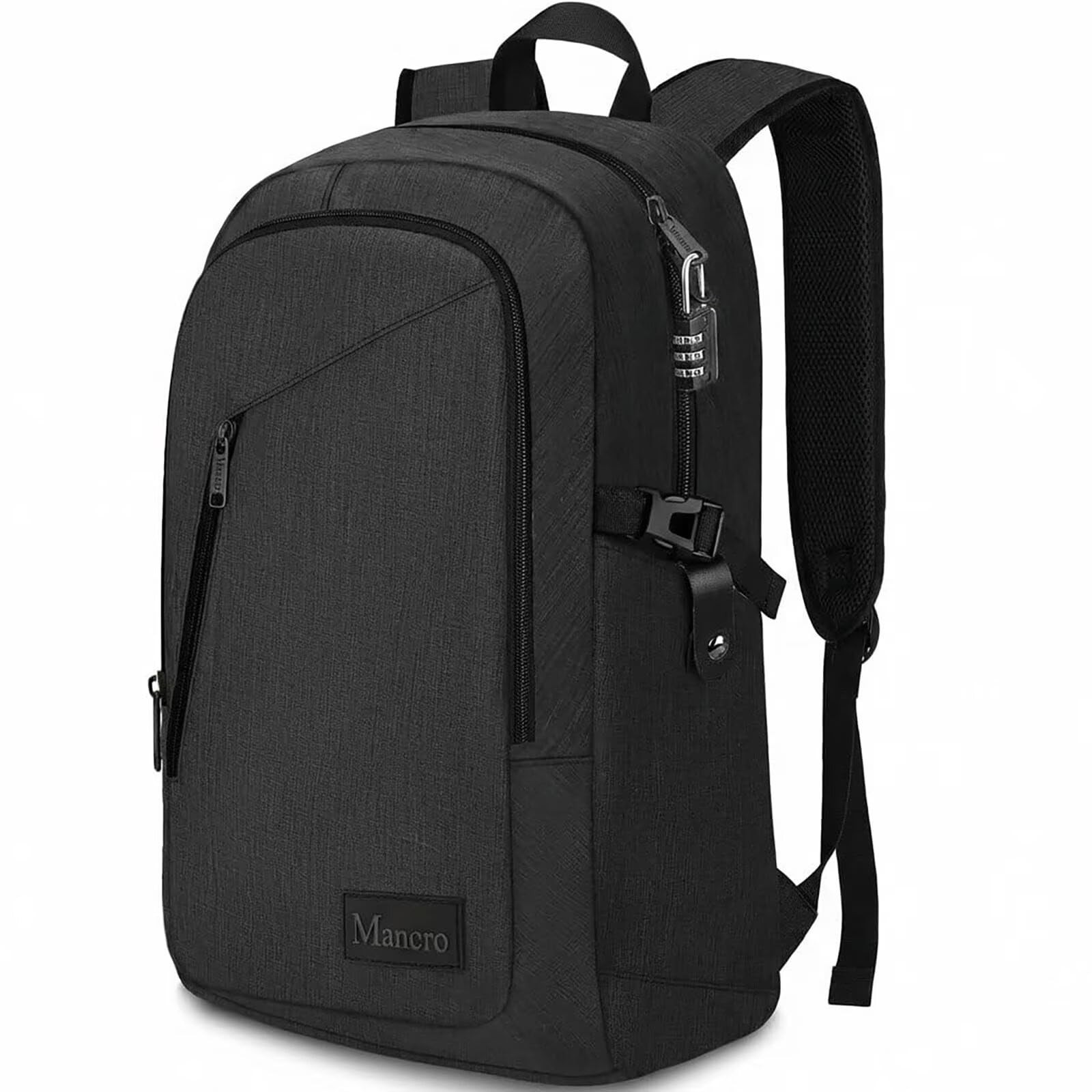 Mancro Business Travel Laptop Backpack, Anti Theft Slim 15.6 inch, Black