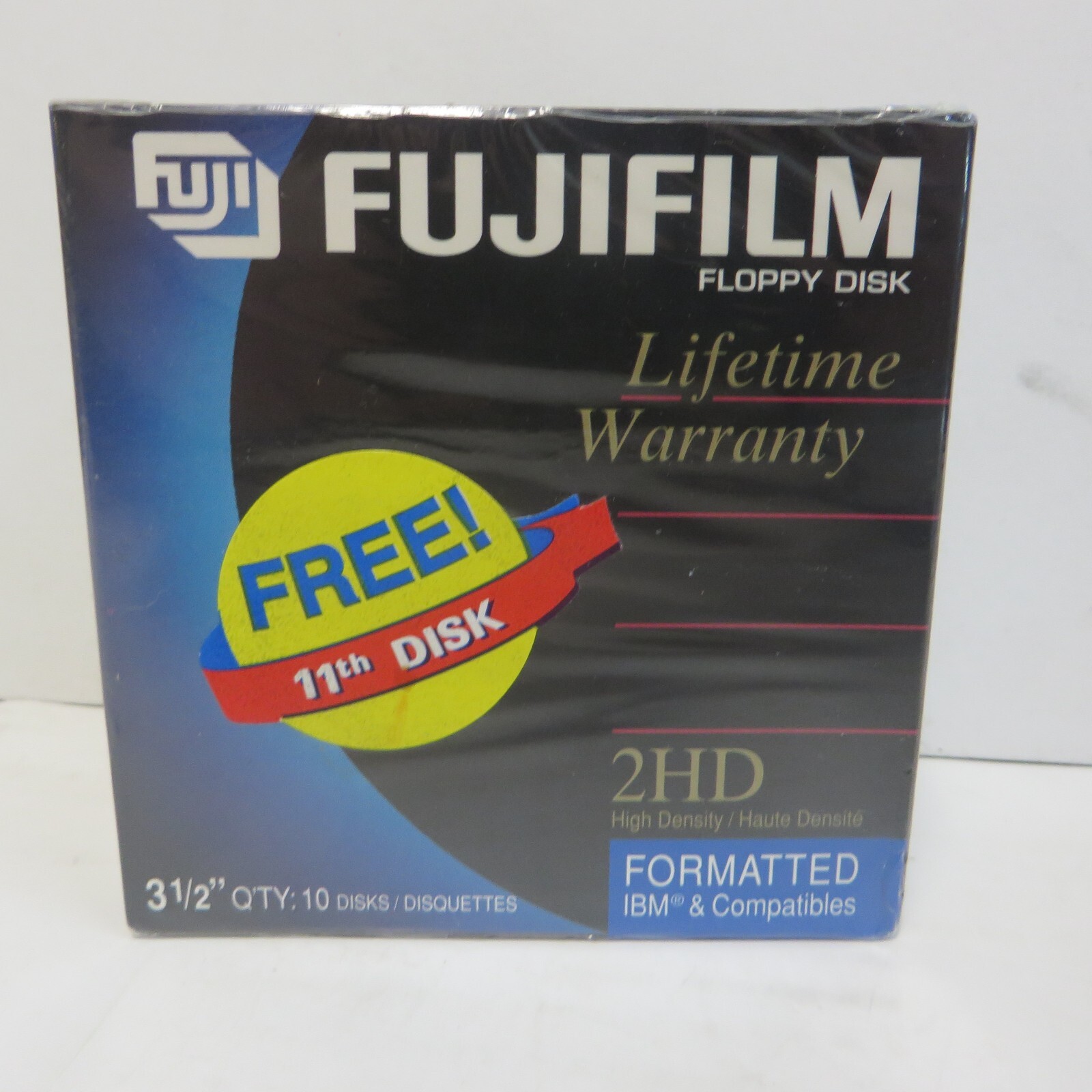 Fuji Film MF2HD 3.5" Floppy Disks IBM Formatted Sealed Box of 10 Disk ea