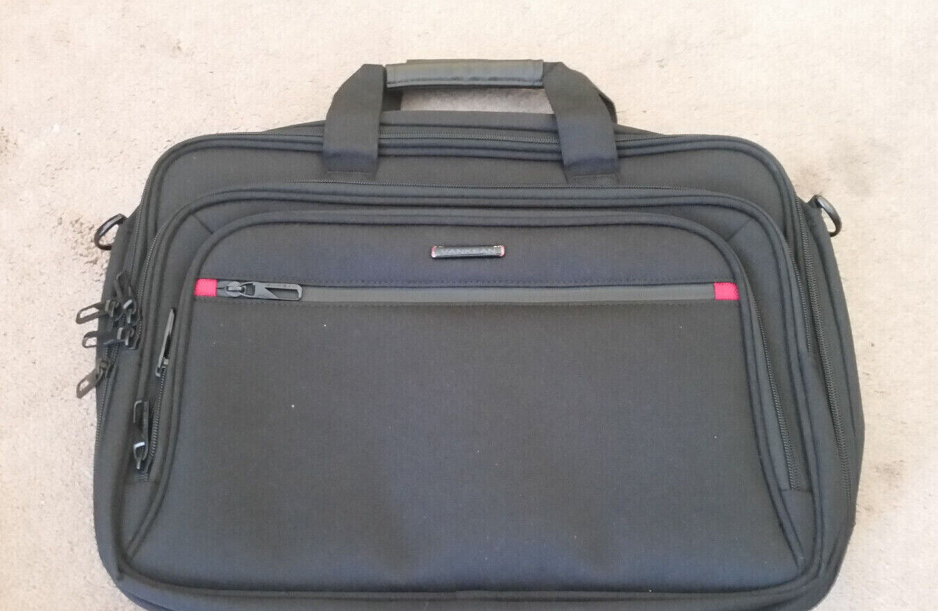 VANKEAN Laptop Bag Fits Up to 17.3 Inch Expandable Messenger Bag Black