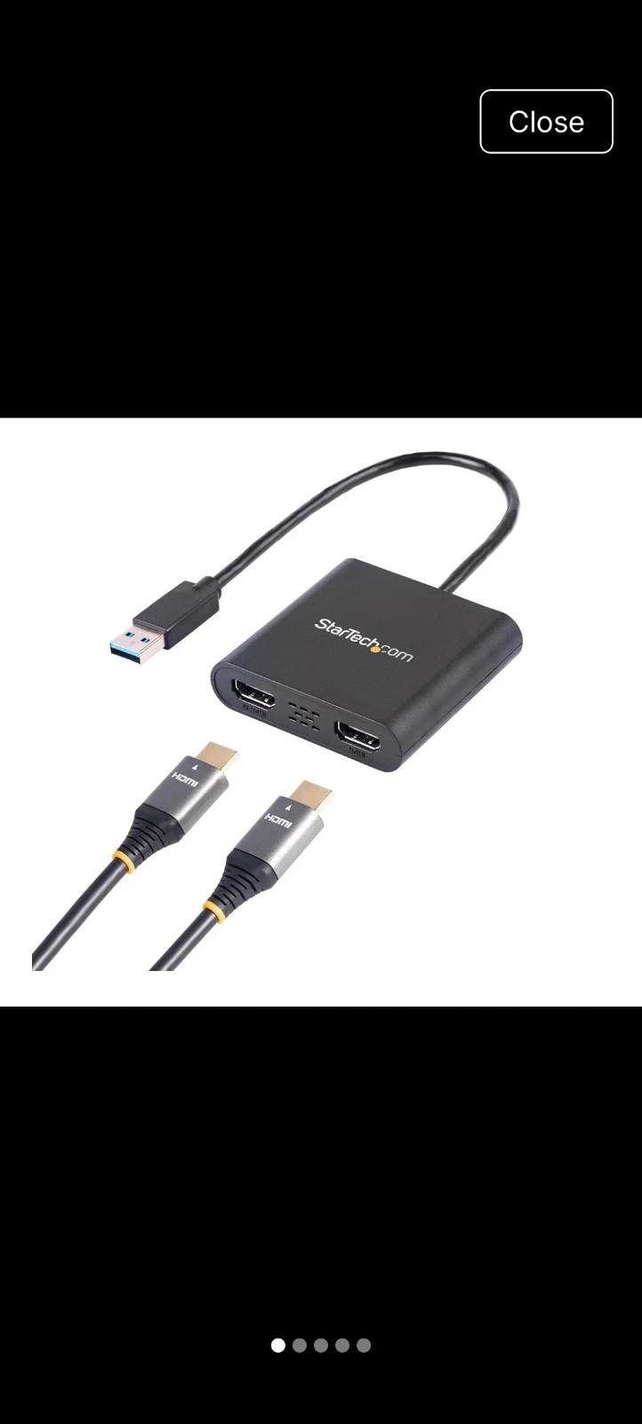 StarTech.com USB 3.0 to Dual HDMI Adapter - 4K & 1080p - External Graphics Card