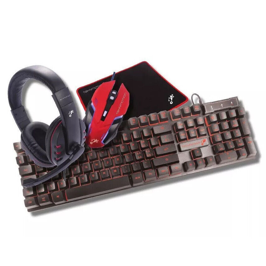 🔥TekNmotion Nibiru 4-In-1 GAMING BUNDLE: Keyboard, Mouse, Headset, Mousepad PC