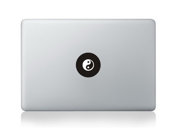 Yin Yang Apple Logo Macbook Sticker Viny Decal Black Macbook Air/Pro/Retina