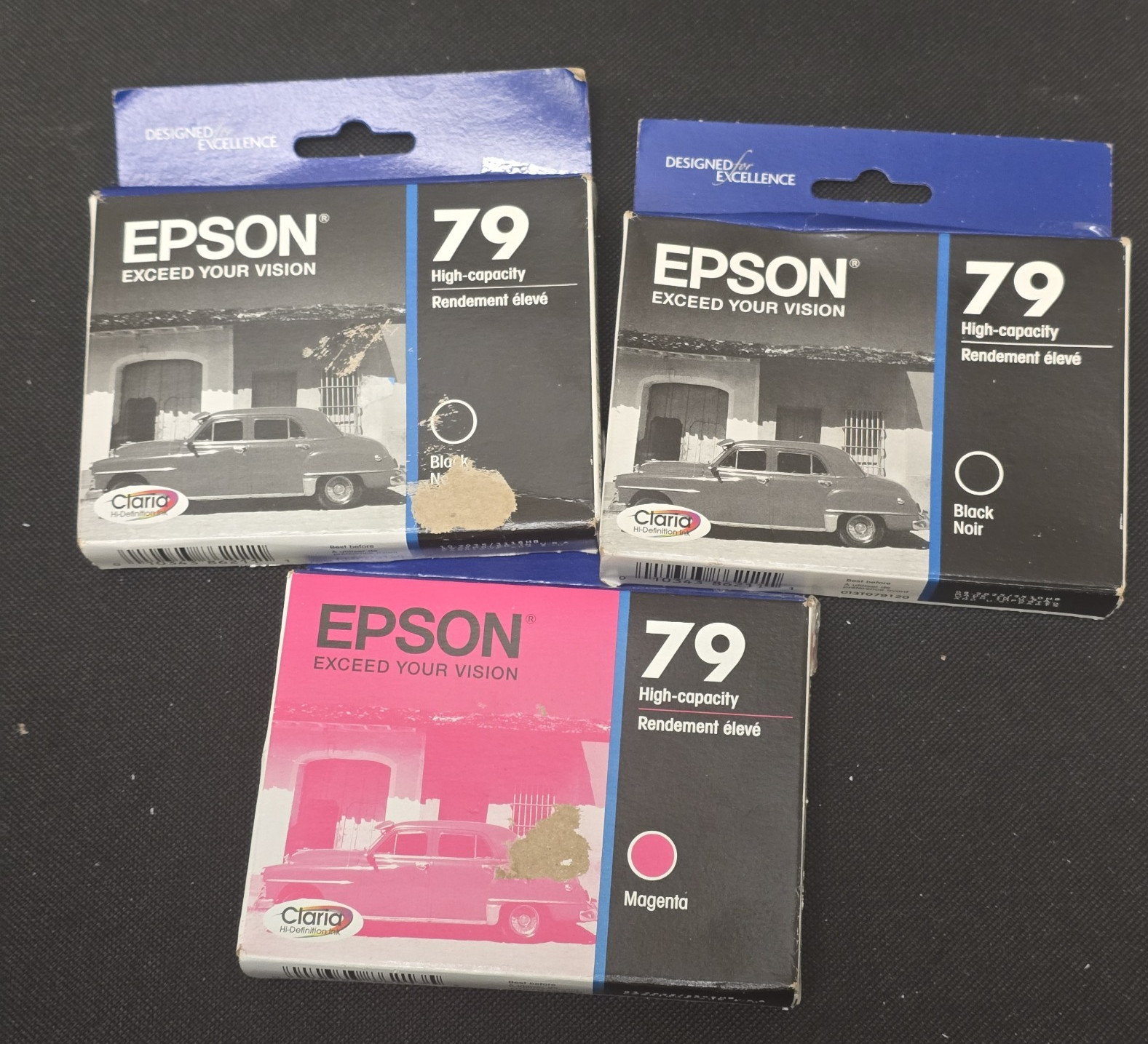 3 Pack Genuine Epson 79 High Capacity | 2 Black | 1 Magenta | New Sealed
