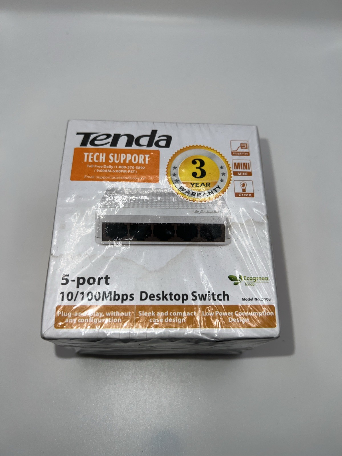 Tenda 5 Port Ethernet 10/100Mbps Desktop Switch Compact Low Consumption New